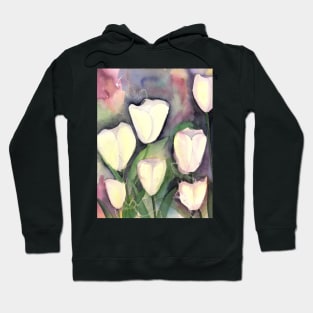 White Tulips at Night Hoodie